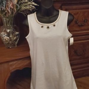 Quacker Factory Embellished Sleeveless Top NWT